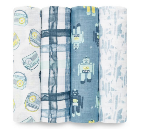 Aden + Anais SWADDLE PLUS RETRO 4PK