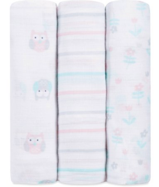 IDEALBABY SWADDLES OWIS 3PK