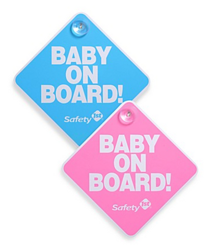 Safety 1st Baby On Board Sign - Blue/Pink-each item