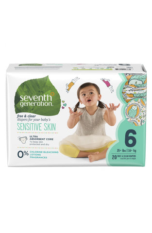 Seventh Generation Baby Diapers Stage 6, 20ct (35+ lbs) [C4]