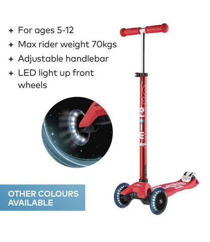Micro Scooter HK Sale Maxi Micro Deluxe LED Red